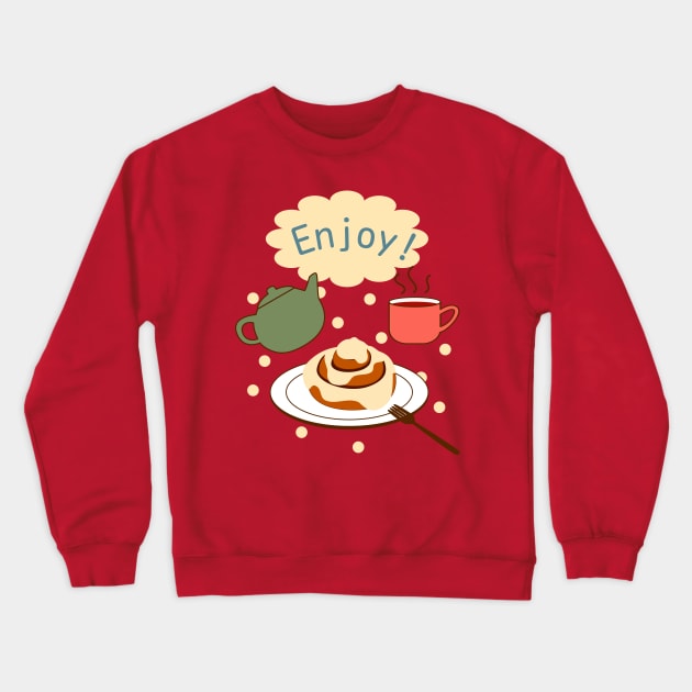 Cute Cinnamon Rolls Crewneck Sweatshirt by LulululuPainting